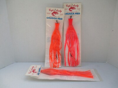Lot 3 New Cap'n Captain Andy Chugga-Hed & Led-Hed Saltwater Lures Trolling
