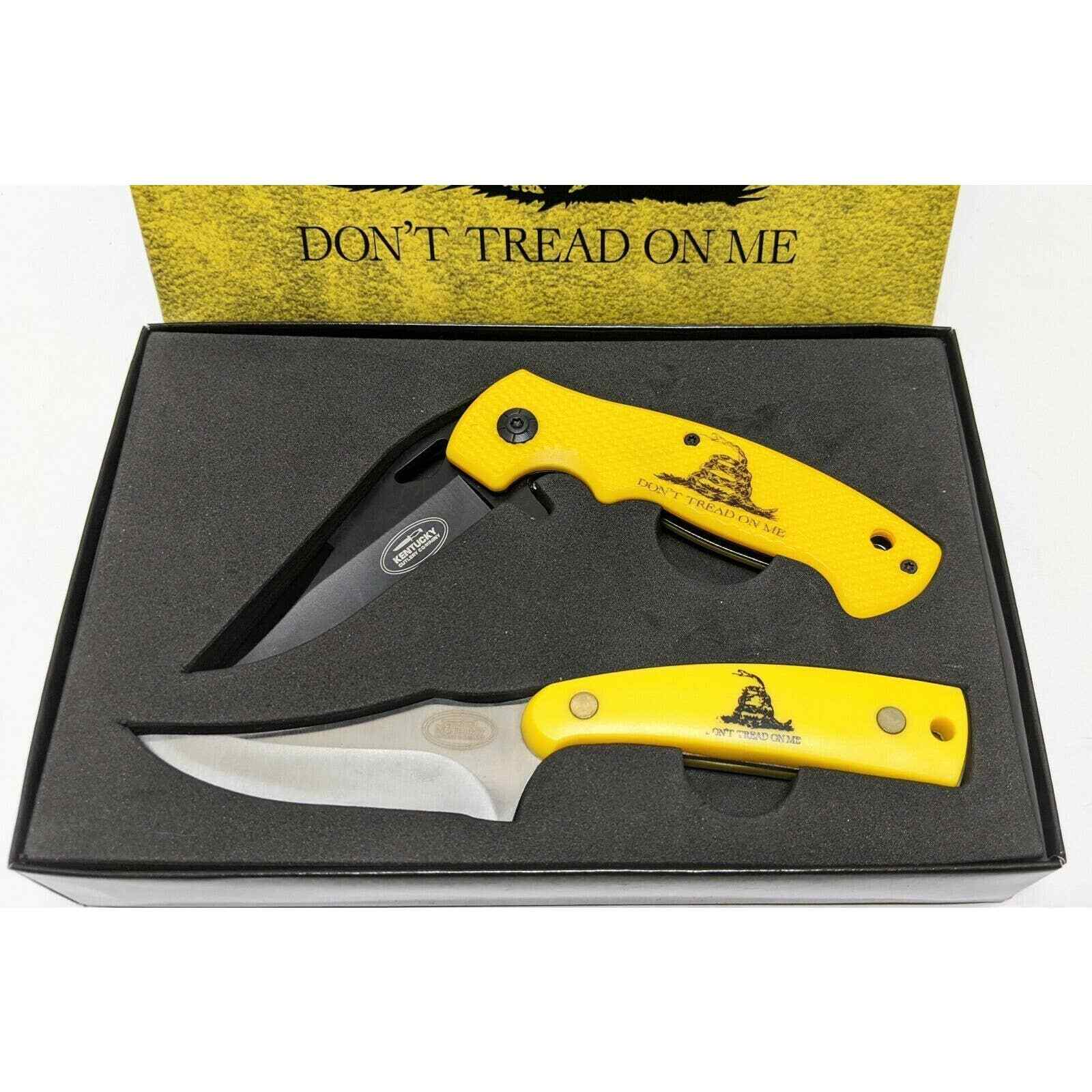 Kentucky Cutlery Don't Tread on Me 2 KNIFE SET Folding Knife Sheath