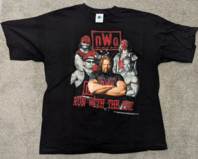 NWO Wolf Pac WCW Wrestling Nash Sting Savage Black T-Shirt Vintage 1998 New XL