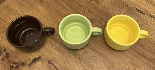 Pier 1 Rainbow Multicolor Stacking Ceramic Coffee Mug Cups with Stand Set of 6 - Picture 20 of 22
