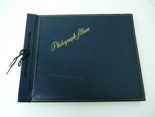 Vintage Photographs Scrapbook Photo Album Navy Blue 14 x 11
