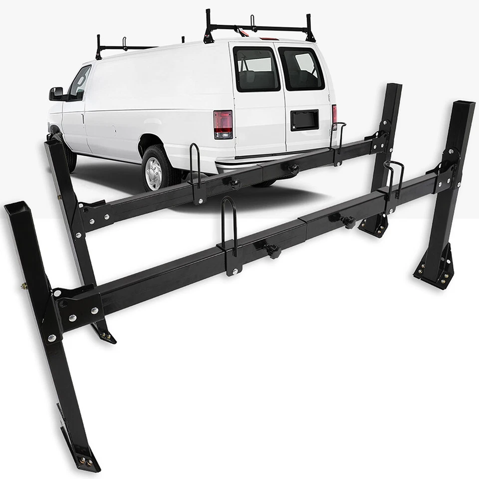 Steel Ladder Roof Rack 2x Bar For Chevrolet Express GMC Savana 1500 2500 3500 - Изображение 2 из 4