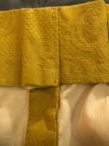Golden mustard/wheat insulated black-out woven brocade PP drapes/panels - 3 or 5 - Picture 10 of 12