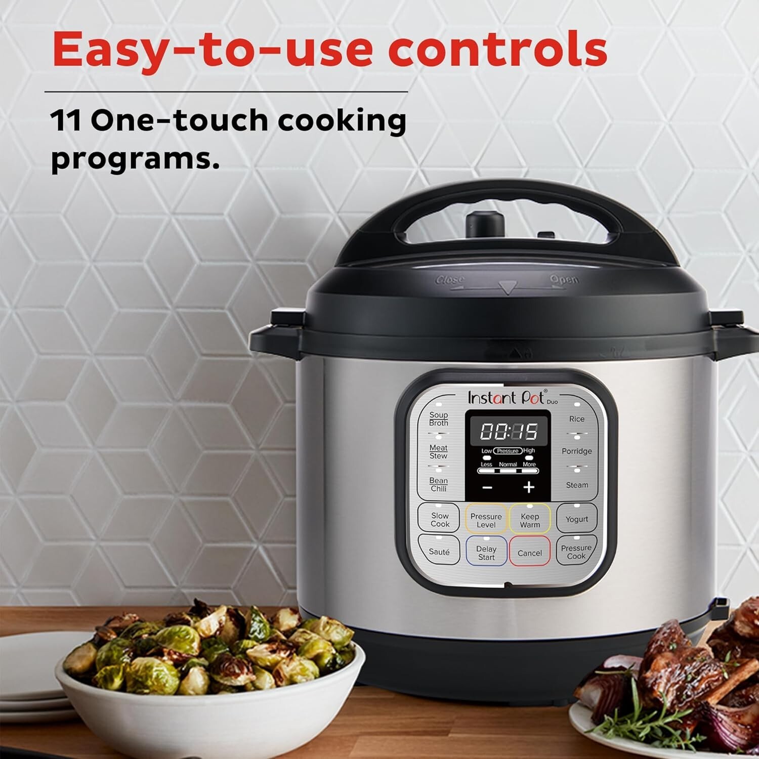 - Stainless Steel/black, 8qt...