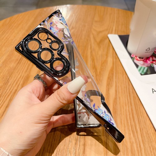 Coque Etui Souple Antichoc Pour Samsung Galaxy S23 Ultra S22 Plus Plaqué Fleurs - Photo 4 sur 18