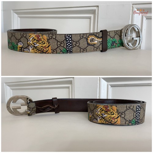 Authentic Gucci Beige GG Supreme Monogram Bengal Interlocking G Buckle 95/38 - Picture 10 of 13