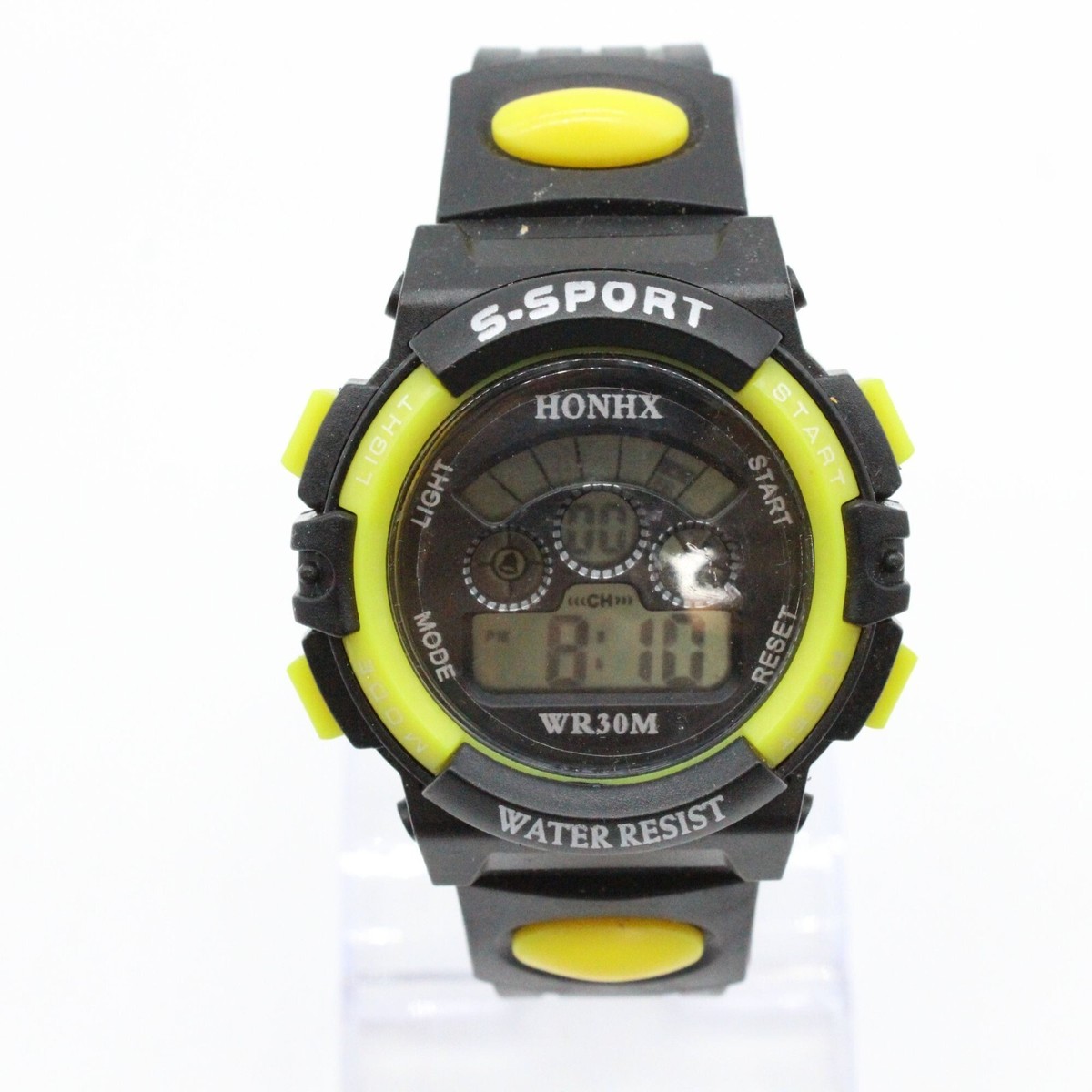Honhx Orologio Digitale Sportivo Unisex R-Shock Impermeabile Giallo - Nuovo Con Scatola