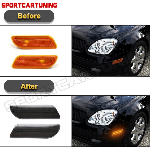 LED Bumper Side Marker Light For 98-04 Mercedes Benz SLK Class CLK320 W208 R170 - Picture 3 of 13