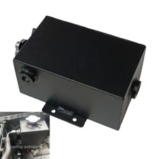 Aluminum 2.5L Universal Overflow Tank Expansion Coolant Radiator Reservoir Black