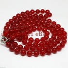 Round Beads Necklace Aaa 36' Aaa Charming 10mm Natural Red Jade Gemstone