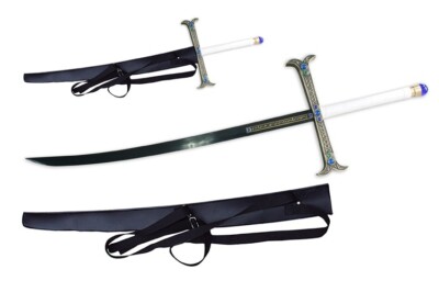 S4132 JAPANESE ANIME ONE PIECE HAWK EYE MIHAWK SWORD GUNMETAL CURVED BLADE 51.4''