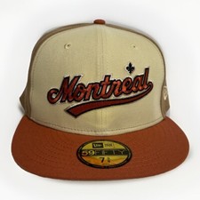 Montreal Expos New Era 59Fifty Vegas Gold & Wheat Fitted Hat/Cap 7 5/8