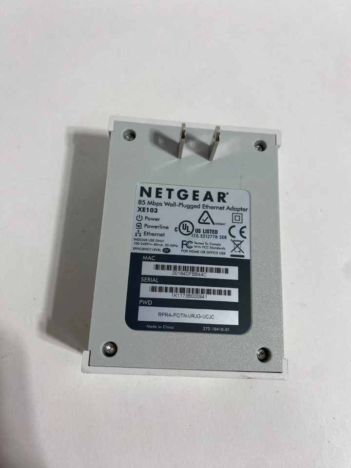 Netgear XE103 Wall-Plugged Ethernet Network Adapter, White - 85Mbps RJ-45 Fast - Image 3 of 3