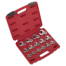Crow's Foot Open-End Spanner Set 15pc 3/8"Sq Drive Metric - Sealey AK59891 New