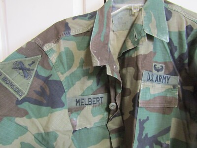 VINTAGE MILITARY BDU JACKET US ARMY NAME MELBERT 3RD INFANTRY