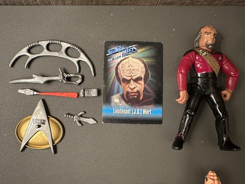 Vintage Set of 4 Playmates 1992 Star Trek Action Figures Worf Picard Sisko Vorgo - Picture 5 of 5
