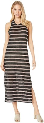 Joie Women 248829 Caviar Brellen Twist Back Linen Tank Dress Size Large