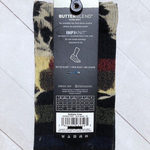 Stance Butter Blend Crew Socks Mens M 6-8.5 Radiator Tie Dye Arch Support - Picture 4 of 6