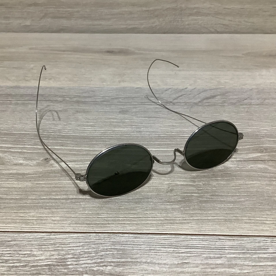 Óculos de sol vintage aro de fio lentes ovais hippie estilo antigo clássico - Imagem 2 de 4