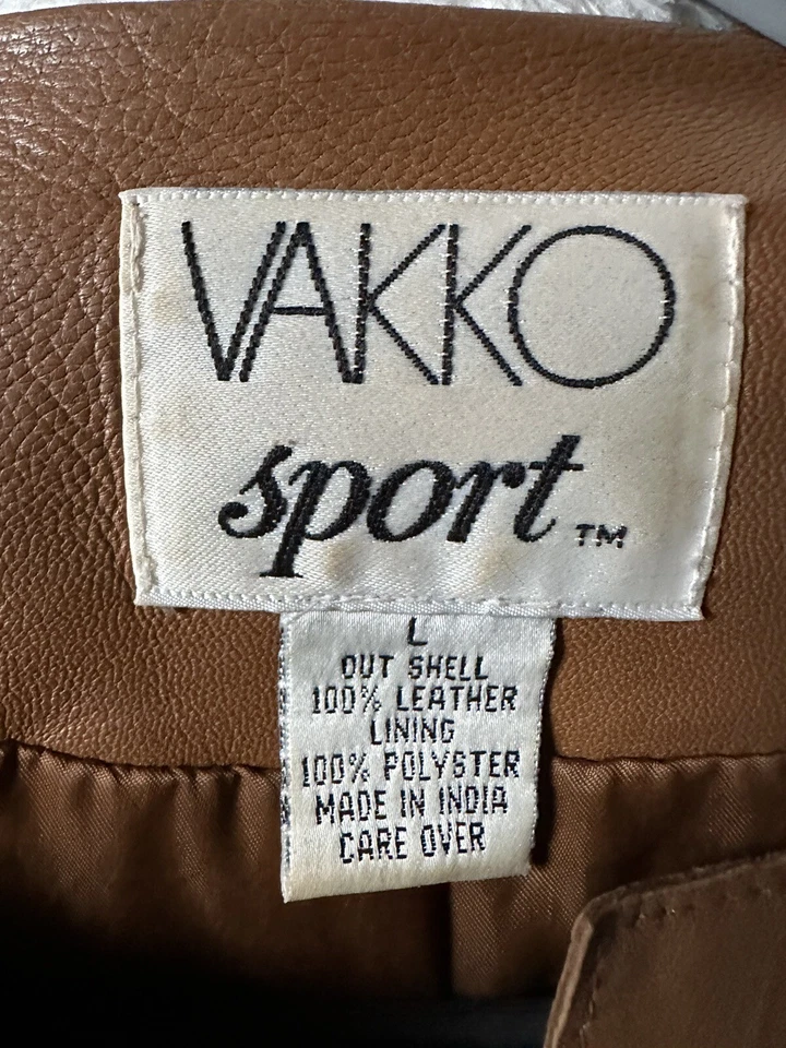 Vintage Vakko Sport Genuine Leather Skirt A-Line SIZE 8 Zip Blazer SIZE L - Image 4 of 4