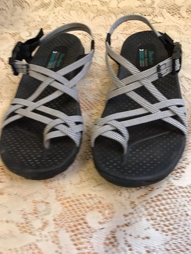 Skechers ~ Outdoor Lifestyle Gr. 7 schwarz-weiß - Riemchensandalen - Zehenriemen - Bild 7 von 7