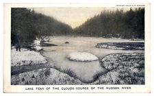 Antique Lake Tear of the Clouds, Source of the Hudson River, Keene, NY Postcard