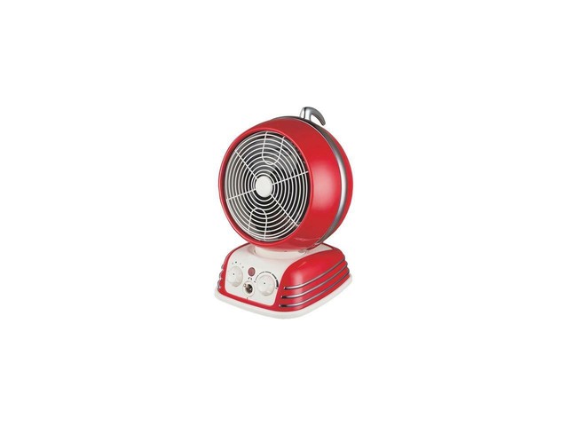 Optimus H 1418 Red Retro 75 Degree Oscillating Fan Heater W