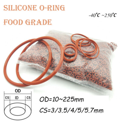 O Ring Seal Red Silicone Rubber Food Grade O-Rings Sealing Washers Gasket CS 3mm