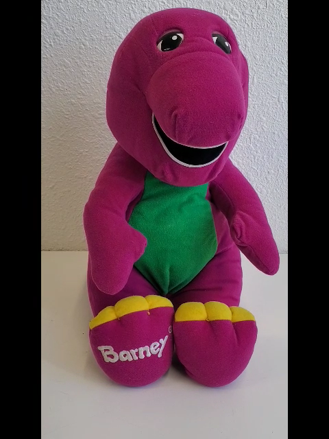 1996 Electronic Talking Barney Plush Purple Dinosaur Hasbro
