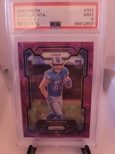 2023 Prizm Sam LaPorta Purple Ice #332 PSA 9 Serial #099/225