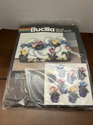Bucilla Spring Geese Walking Plastic Canvas Doorstop Kit & Tulip Magnets Sealed