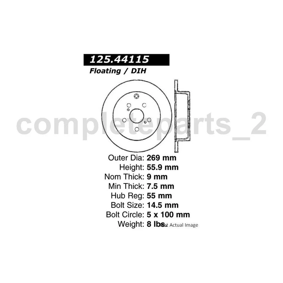 2 rotores de freno traseros para Toyota Celica 1,8 L Toyota Corolla 1,8 L_ Foto 3 de 3