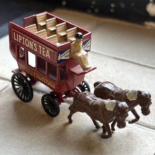 VINTAGE LESNEY MATCHBOX LIPTONS TEA HORSE DRAWN TRAM/BUS NO.12