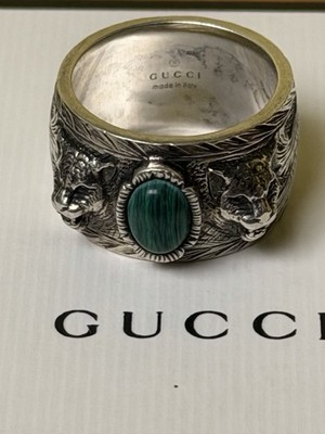 GUCCI garden / グッチガーデン　キャットリング Gucci 925 Sterling Garden Tiger Cat Head Ring Size 25 US 11 20.1