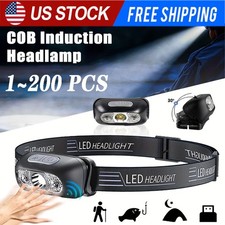 LED Headlamp USB Rechargeable Flashlight Waterproof Head Lamp Torch Camping Lot