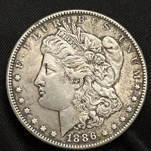 1886 P Morgan Silver Dollar AU US Mint $1 B16