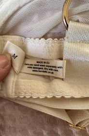 Bordelle Signature Shelf Wired Mesh Quarter cup Gia Bra - Medium Cream Bondage