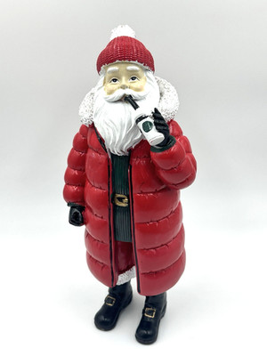 Christmas Santa Figurine 14 inch Red Puffer Coat Holiday Home Decor New