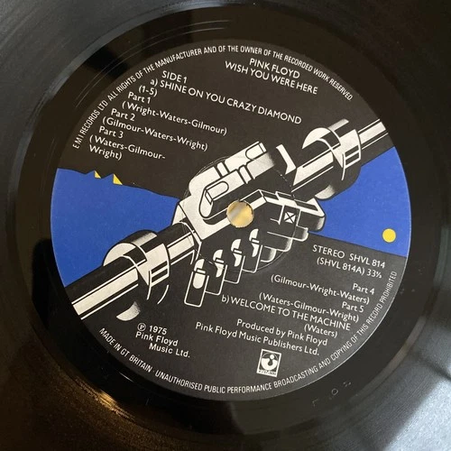 PINK FLOYD - WISH YOU WERE HERE - 1st PRESS VINYL LP -  A1 / B3
