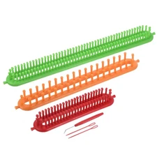 Rectangle Knitting Loom Machines Kit, Darning Weave Tool with Accessories for...