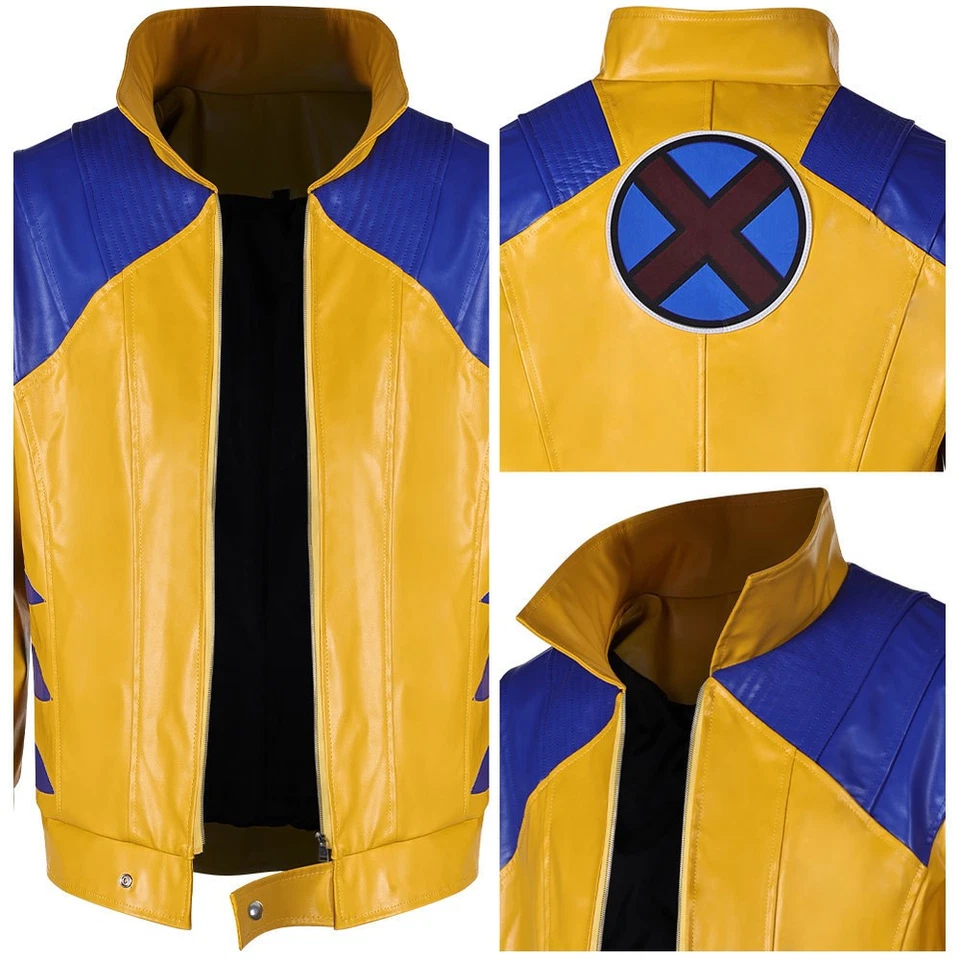 Logan Howlett Cosplay Uniforme Chaqueta Halloween Abrigo Amarillo Hombres Disfraz de Superhéroe Foto 4 de 4