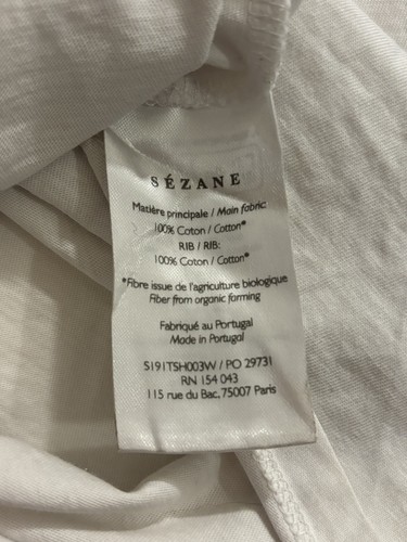 Sezane Conrad Tee T-Shirt Gr. Small Bio Baumwolle klassisch weiß Portugal Made - Bild 5 von 7