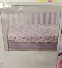 Everyday Kids 2 Pack Fitted Girls Crib Sheet - Princess/Lavender