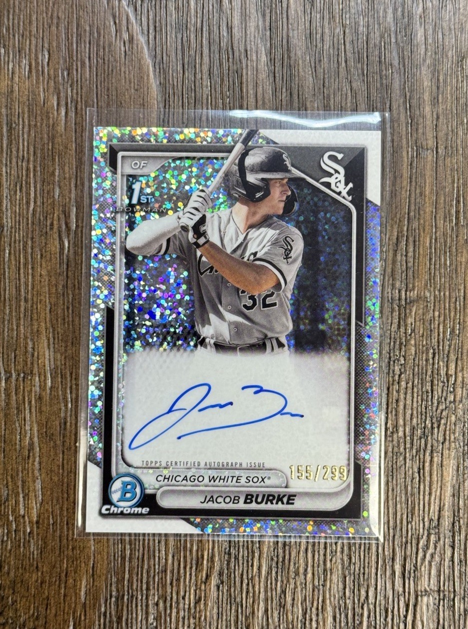 2024 Bowman Chrome Jacob Burke 1st Bowman Speckle SP Auto /299 White Sox #CPA-JB