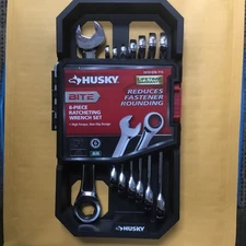 Husky BITE MM (METRIC) 8 Pc Ratcheting Wrench Set HBRW8XLM