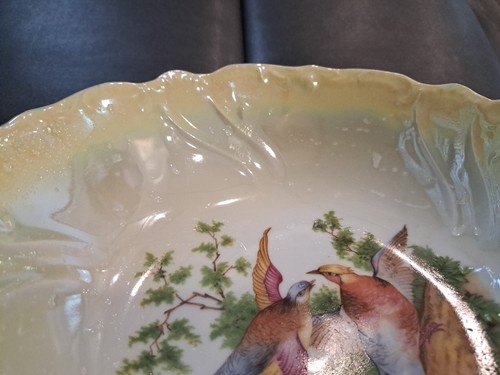 RCW Bavaria Round Serving Bowl with Pheasants vintage pre-WWII - Picture 5 of 8