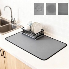 Kitchen Dish Drying Mat, 24x16 Inch Soft Absorbent Diatomaceous Earth Drying ...