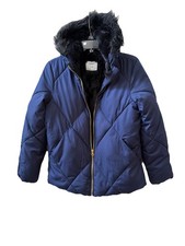 Old Navy Youth Long Sleeve Full Zip Pocket Puffer Hoodie Jacket XL 14-16 Blue
