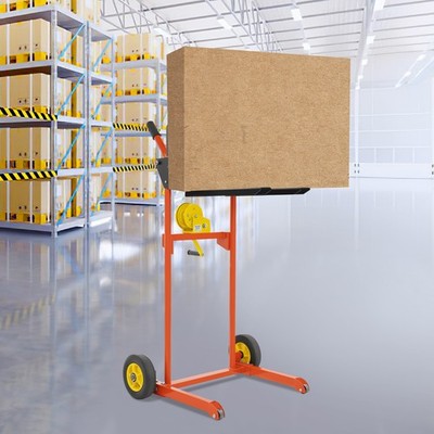 Material Lift Stacker Hand-cranked Lifting Pallet Truck Adjustable Cart