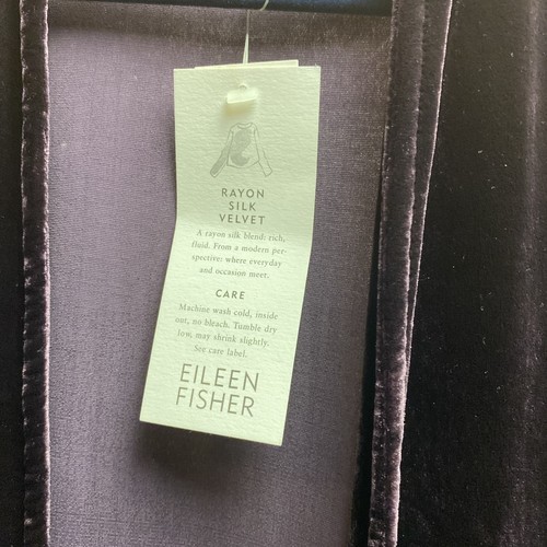 NEU MIT $ 200 ETIKETT EILEEN FISHER LARGE SAMT LILA STAUBTUCH JACKE LARGE - Bild 2 von 8